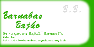 barnabas bajko business card